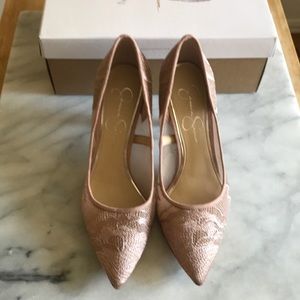 BRAND NEW Baby Pink Lace Pumps